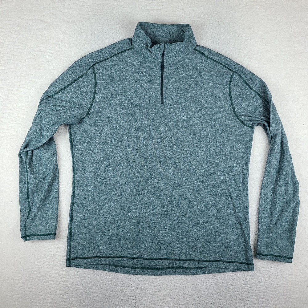 Lululemon Sweater‎ Mens 2XL XXL Green Heathered Quarter Zip Sweatshirt